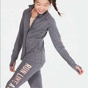 Ideology grey zip up and capri leggings set